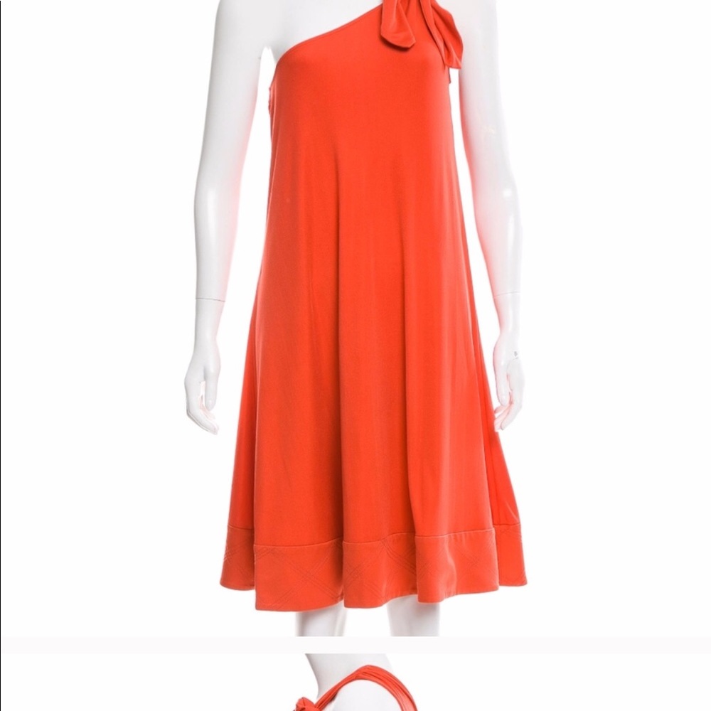 DVF Giri in Flame silk sz8 trapeze dress